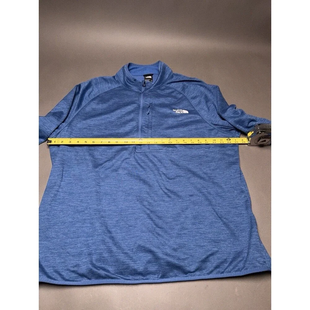 The North Face Pullover Mens XXL Heather Blue Fleece 1/4 Zip Long Sleeve Outdoor